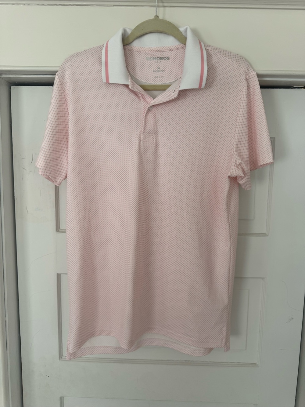 Bonobos Light Pink Polo with White Contrast Collar